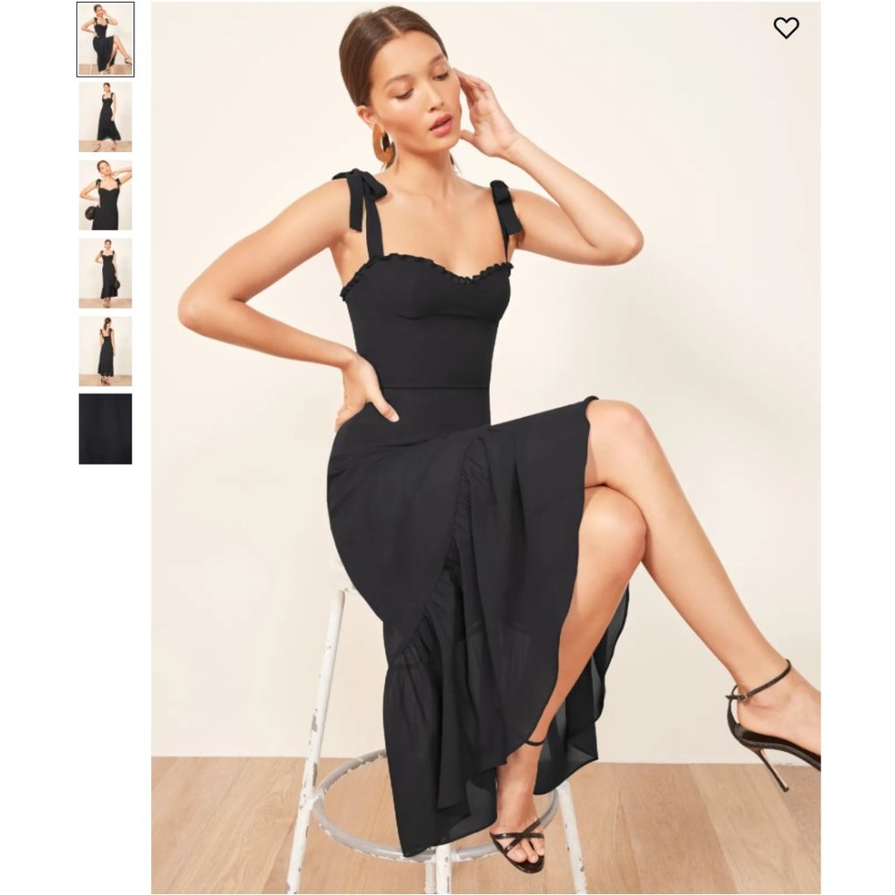 Sale🌈Reformation Nikita Midi Dress - Black